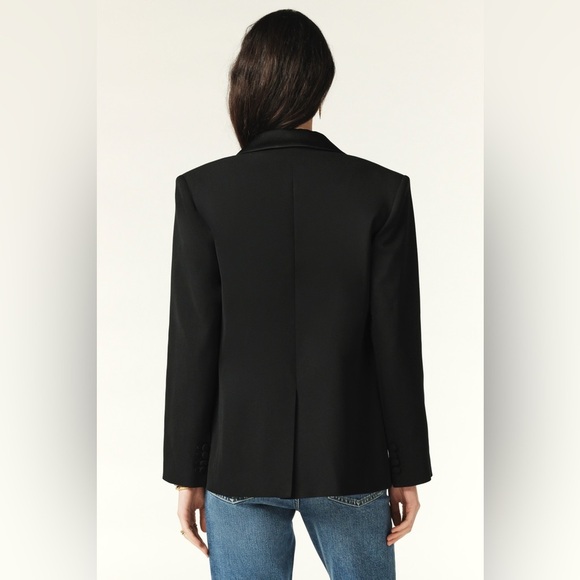 ba&sh Grace Tuxedo Jacket Black Double Breasted Viscose Lady Blazer NWT Size 2/M - Picture 2 of 12